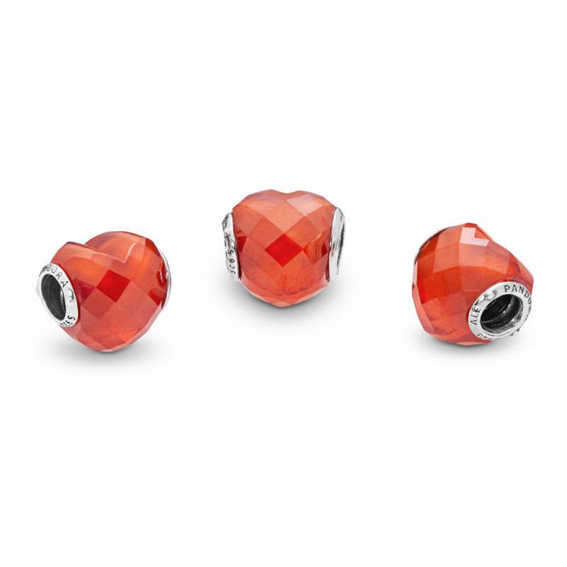 Pandora Shape Of Love Charm - Sterling Silver/Orange/Cubic Zirconia - Canada | YC4829QL